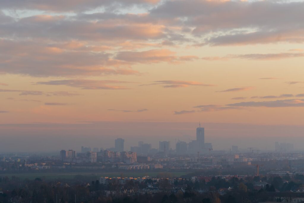 Sunset over vienna from Stammersdorf